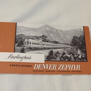 Burlington RR Denver Zephyr Vtg Brochure